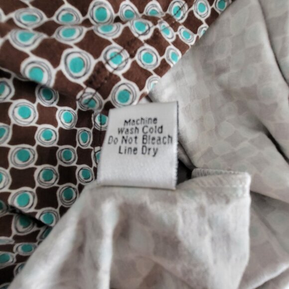 Cabi Womens Brown Teal Polka Dot V-Neck Short Sleeve Mini Dress XL Stretch New - Picture 5 of 11